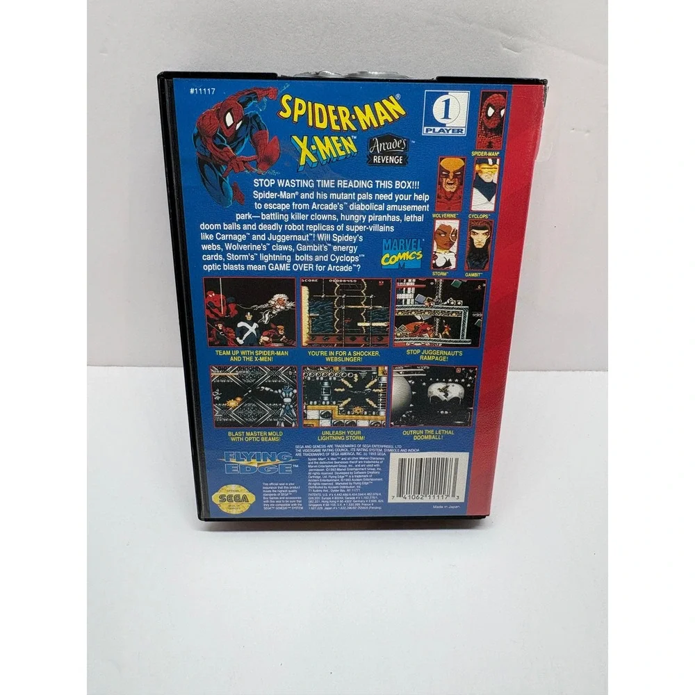 Video Game Sega Genesis Spider-Man X-Men Arcade's Revenge Flying Edge